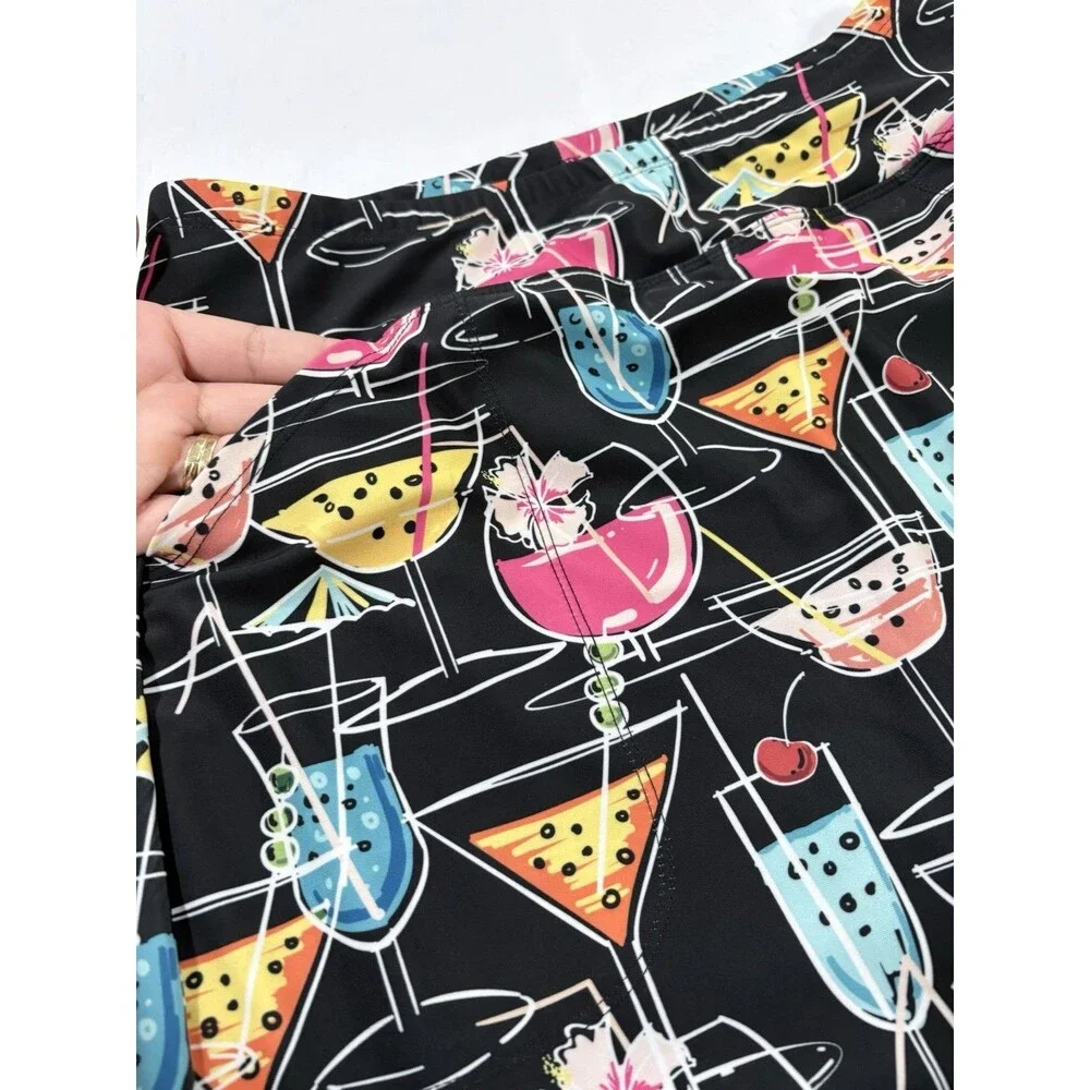 Bskinz Cheers Black Cocktail Skort Size M Tennis Pickleball Skirt Pockets